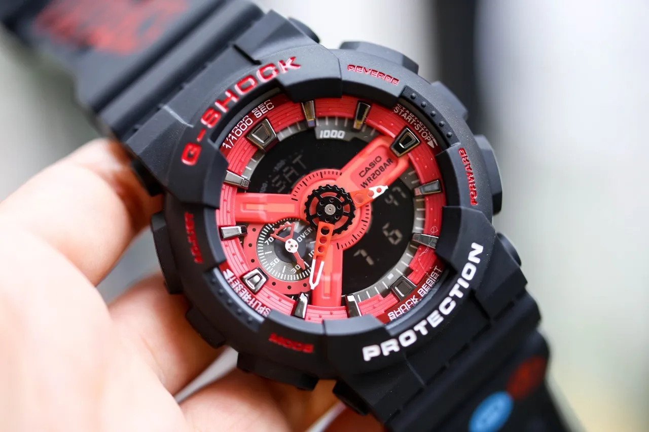 Casio G-Shock GA-110 Red Black Sports Watch 3