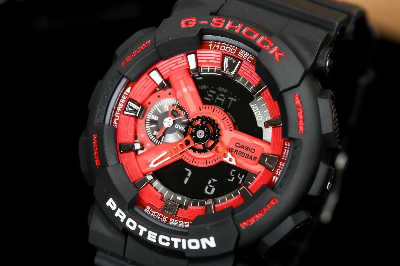 Casio G-Shock GA-110 Red Black Sports Watch 5