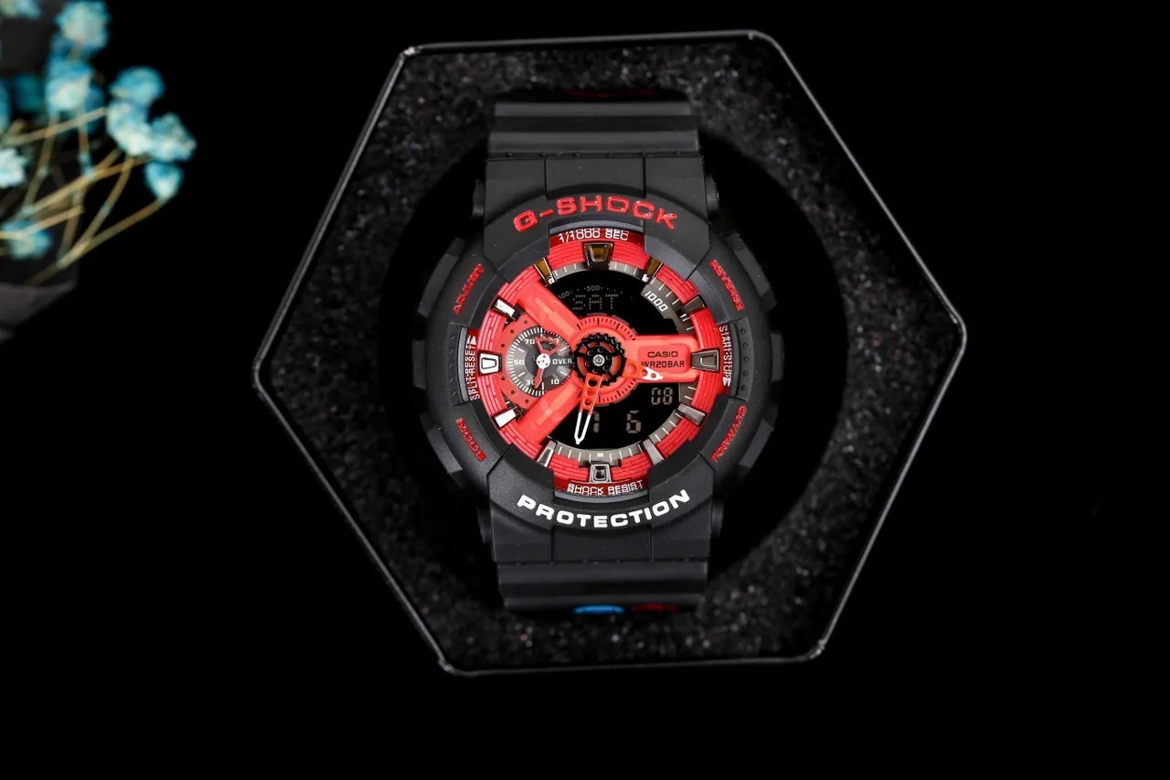 Casio G-Shock GA-110 Red Black Sports Watch 6