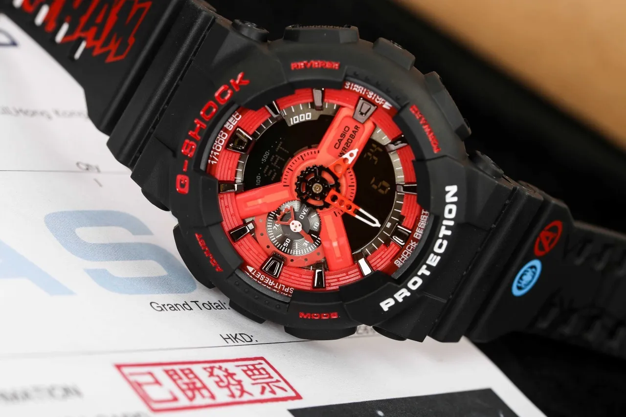 Casio G-Shock GA-110 Red Black Sports Watch 9