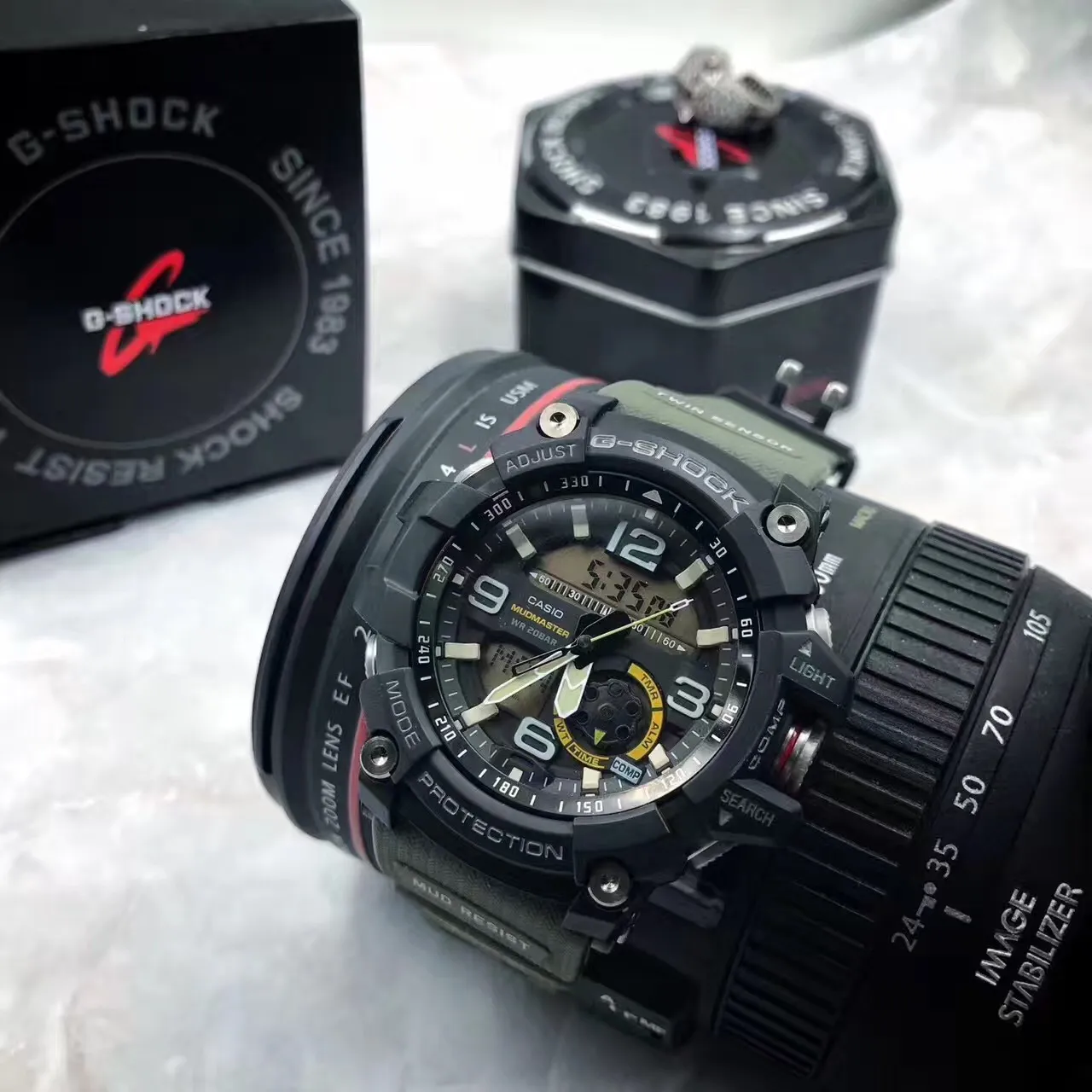 Casio G-Shock Mudmaster Black Red Yellow Sports Watch 8