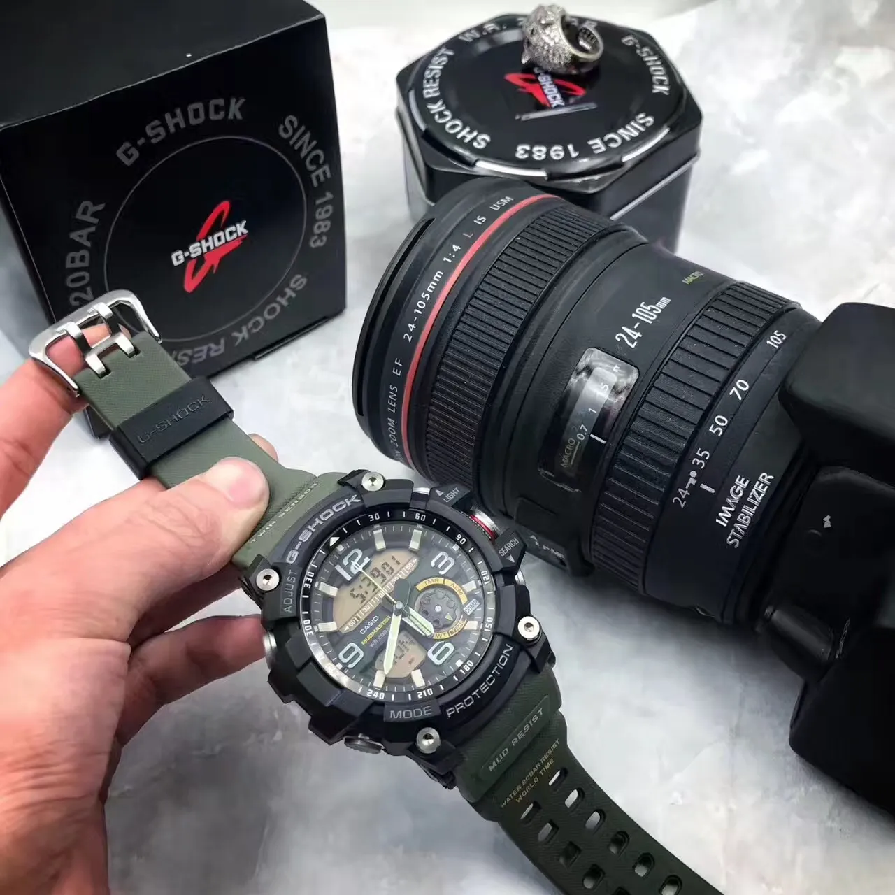 Casio G-Shock Mudmaster Black Red Yellow Sports Watch 9