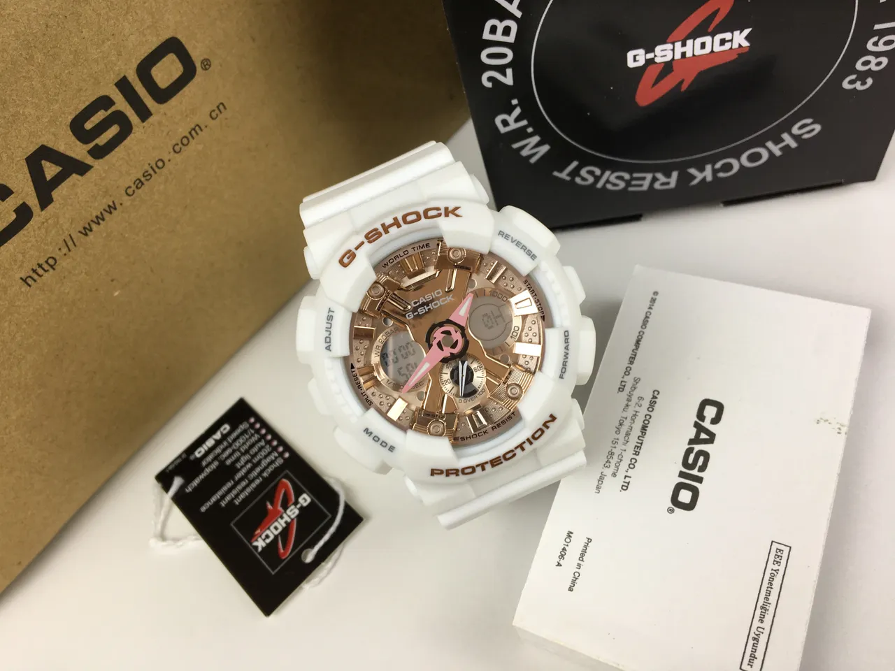 Casio G-Shock White and Rose Gold Sports Watch 3