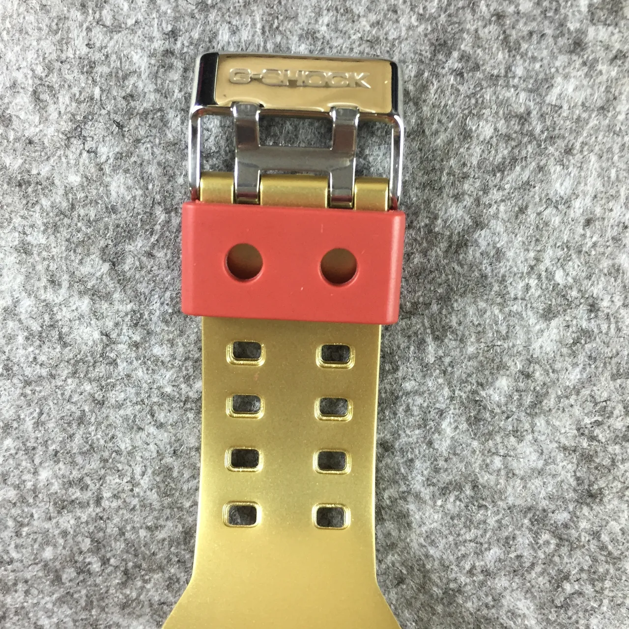 Casio Red Gold Bold Resin Case Hardware Accents Watch 8