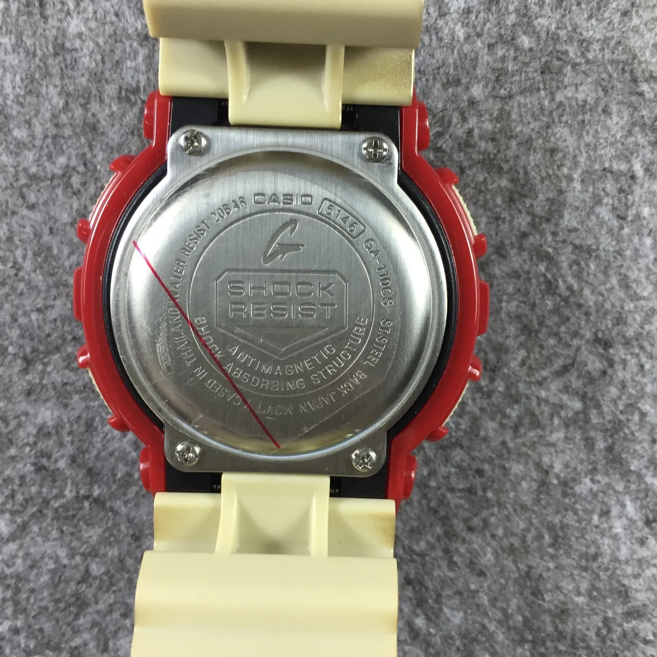 Casio Red Gold Bold Resin Case Hardware Accents Watch 9