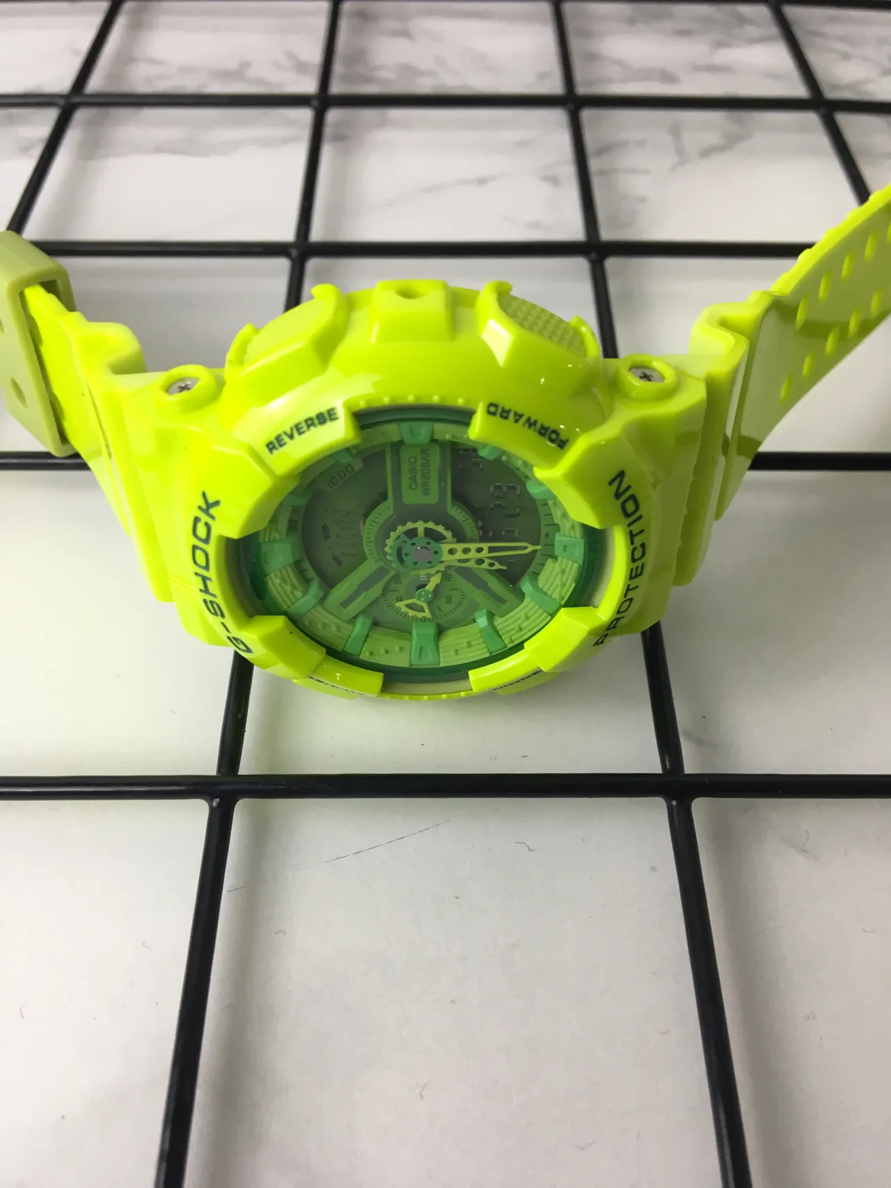 Casio Yellow Green Resin-Cased Dual-Time Display Sports Watch 4