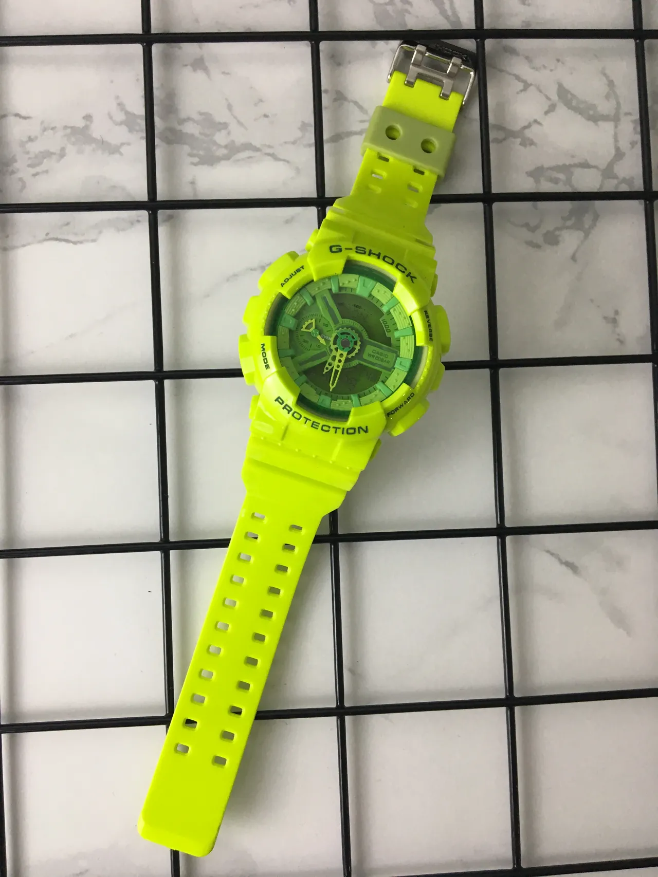 Casio Yellow Green Resin-Cased Dual-Time Display Sports Watch 6