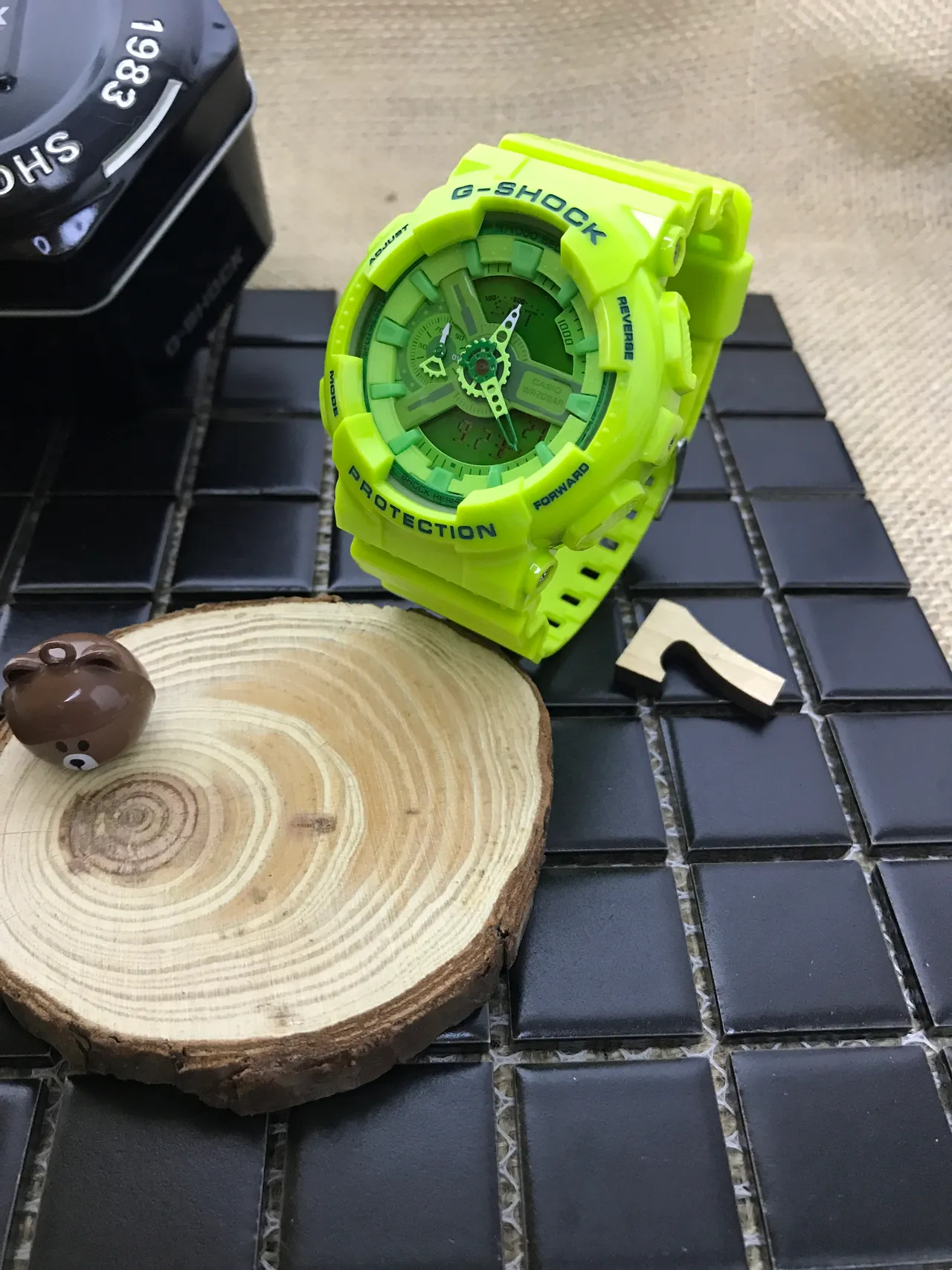 Casio Yellow Green Resin-Cased Dual-Time Display Sports Watch 9