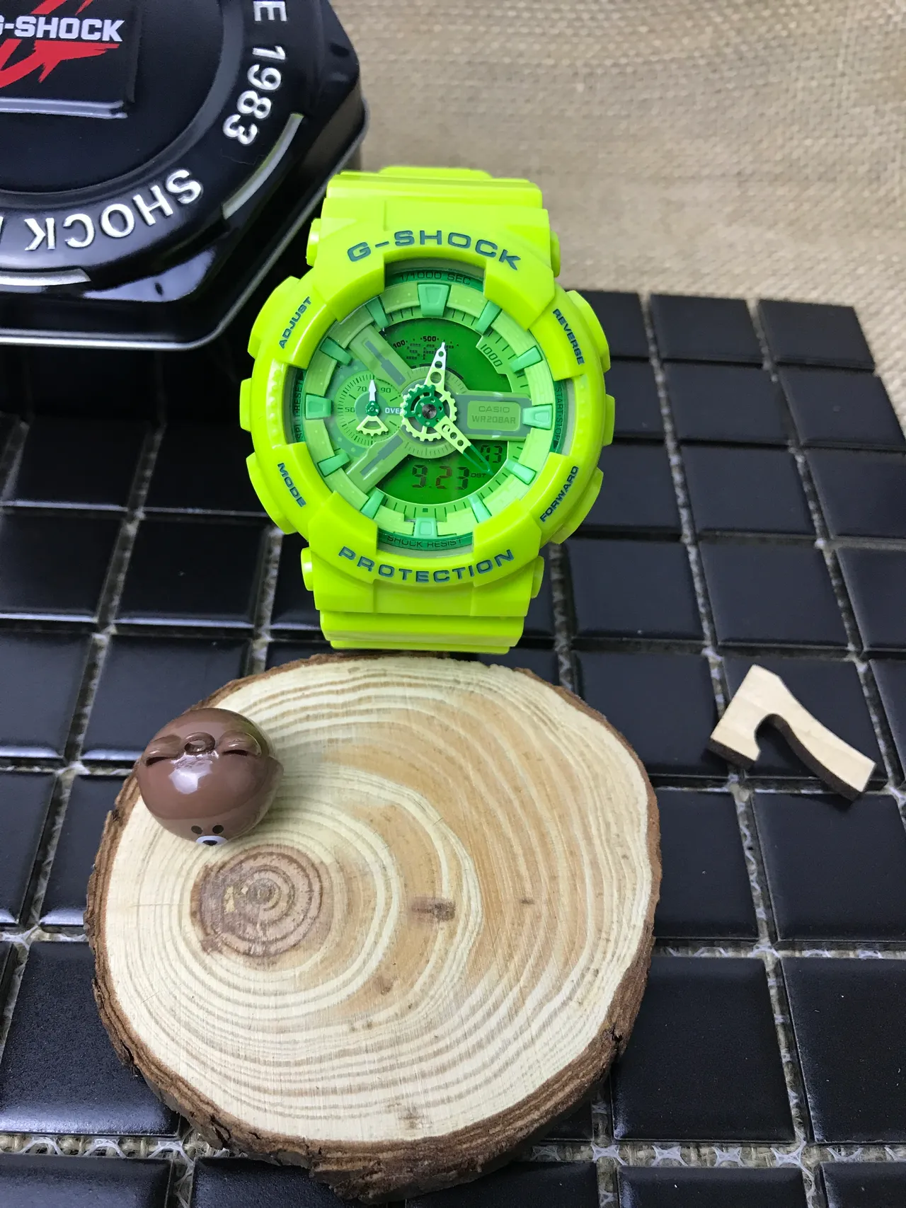 Casio Yellow Green Resin-Cased Dual-Time Display Sports Watch 10