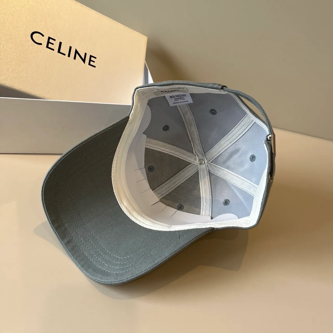 Celine Crystal-Embroidered Gray Baseball Cap 7