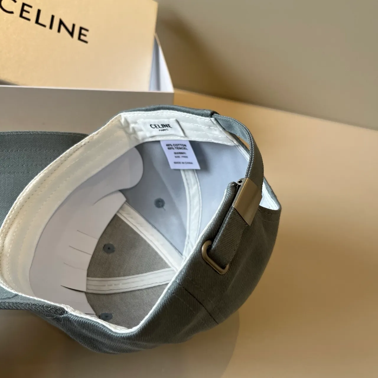 Celine Crystal-Embroidered Gray Baseball Cap 3