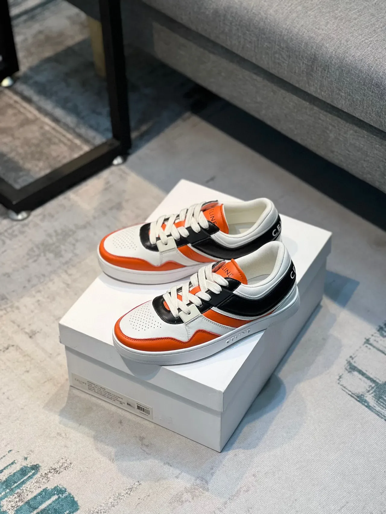 Celine CT-01 Orange and Black Lifestyle Sneakers 7