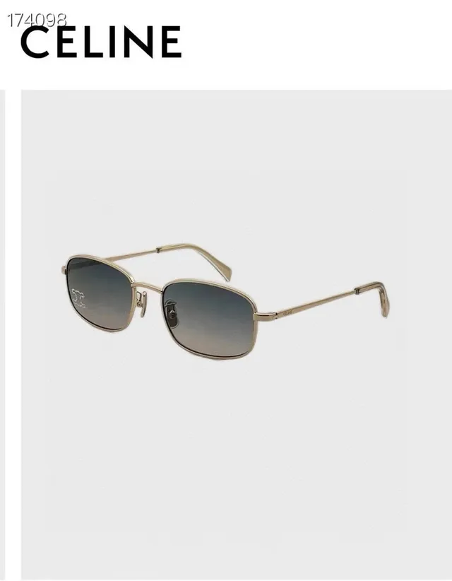 Celine Gold Black Thin Metal Frame Double Bridge Sunglasses 2