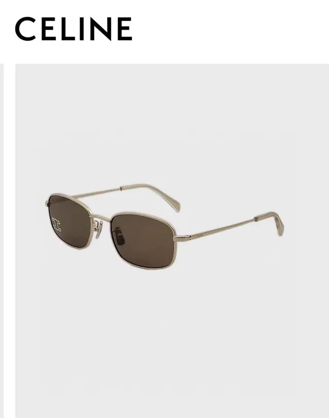 Celine Gold Black Thin Metal Frame Double Bridge Sunglasses 3