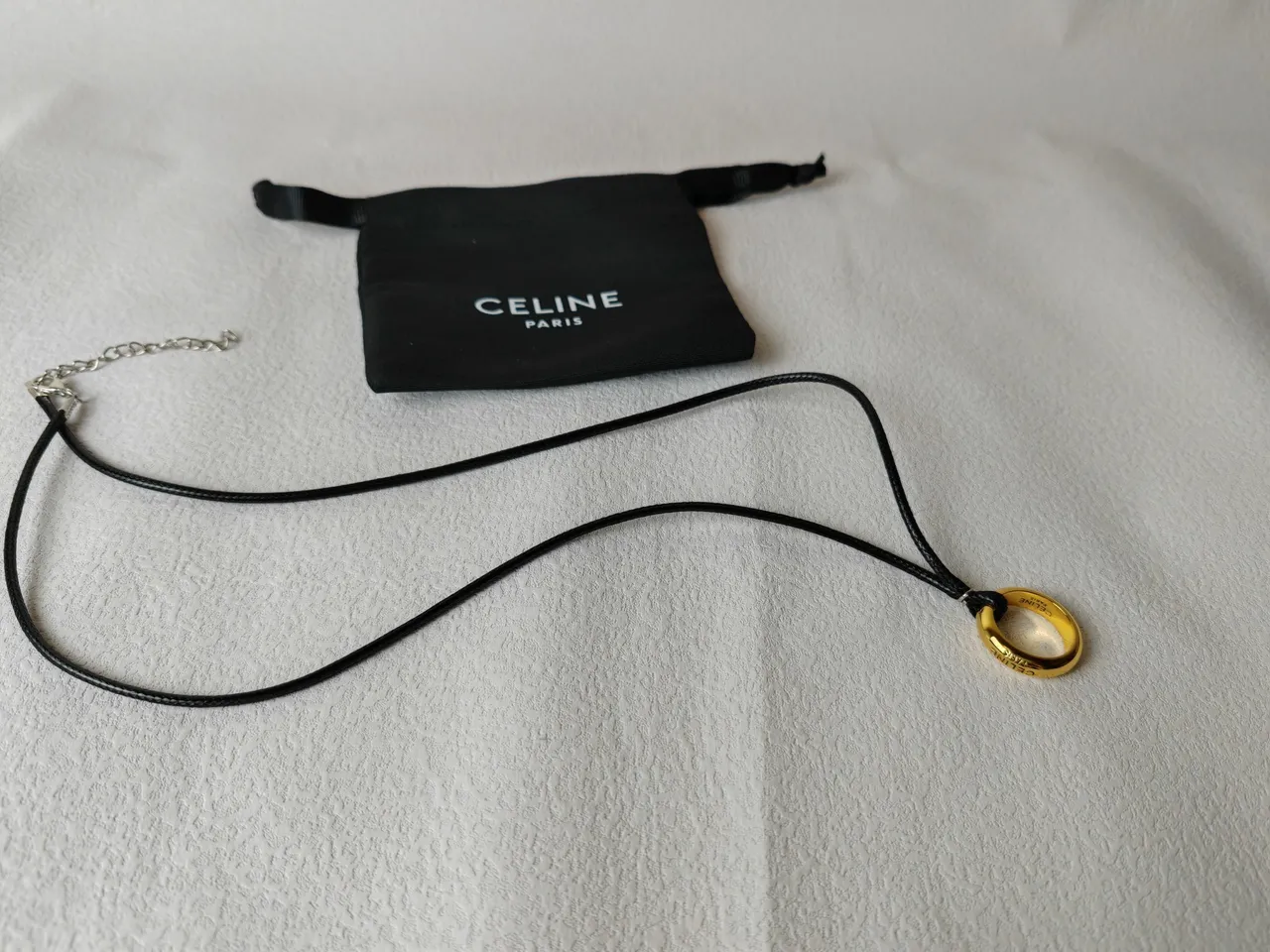 Celine Gold-Tone Ring Pendant Necklace 6