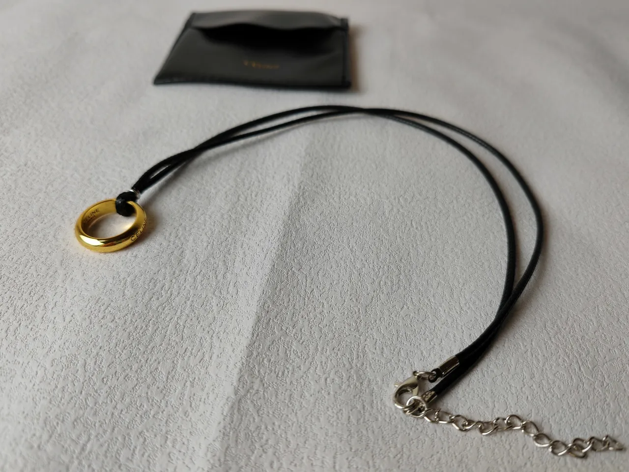 Celine Gold-Tone Ring Pendant Necklace 7