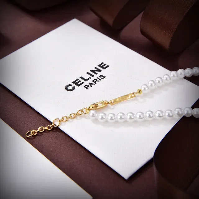 Celine Pearl and Gold-Tone Letter Charm Bracelet 2