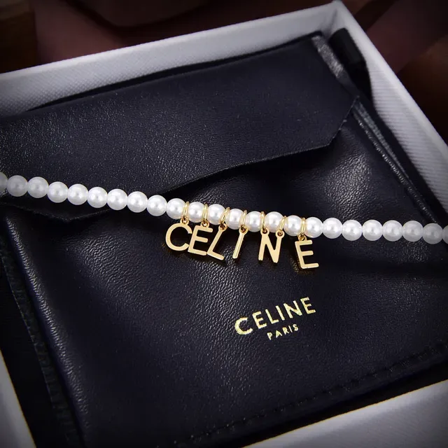 Celine Pearl and Gold-Tone Letter Charm Bracelet 3