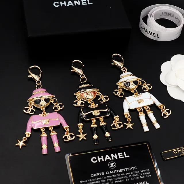 Chanel Black Gold Enamel Figurine Hardware Brooch 2