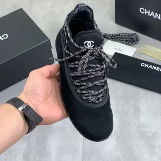 Chanel 黑色麂皮低帮系带生活休闲运动鞋