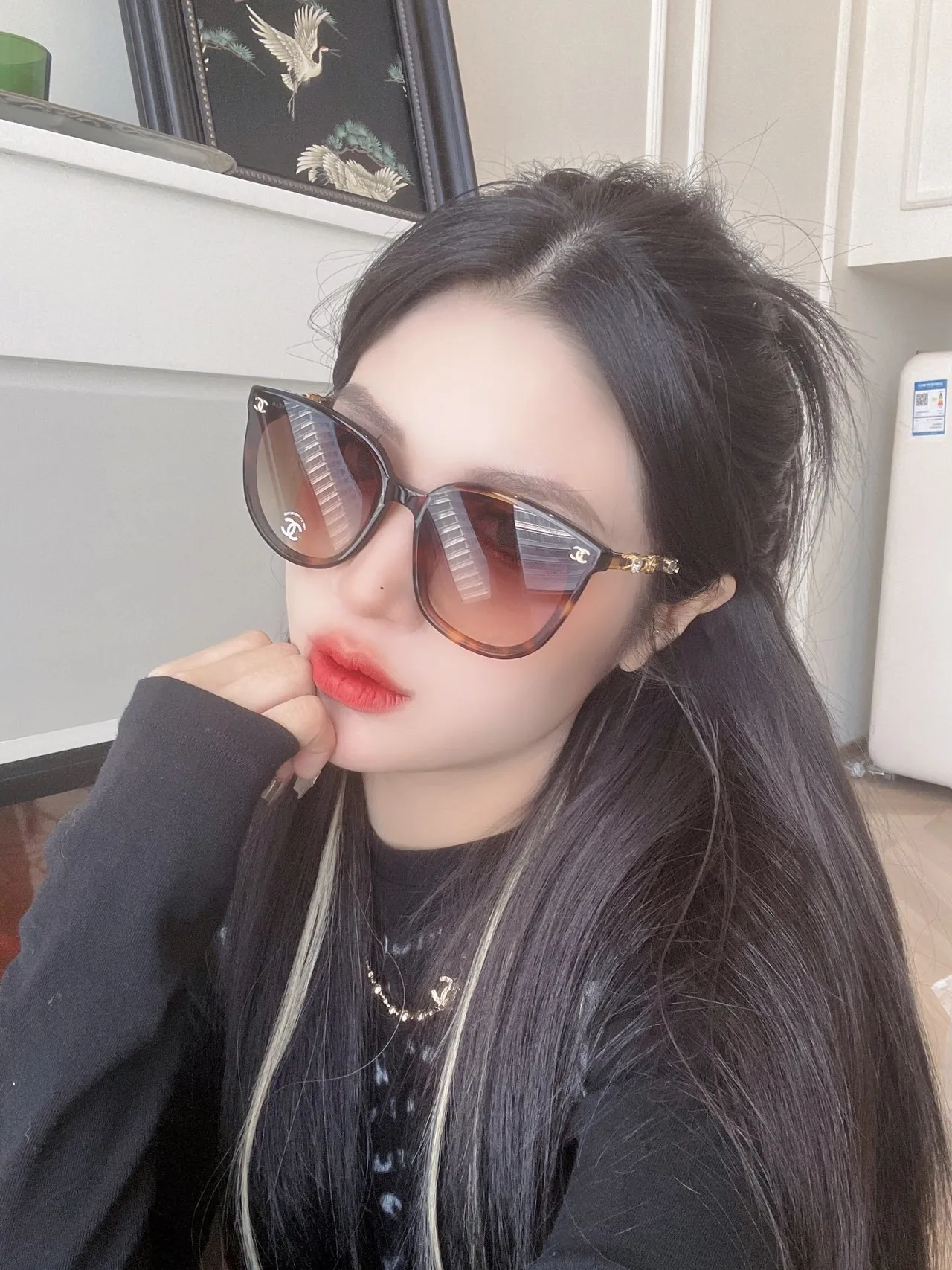 Chanel 棕金 玳瑁 醋酸 渐变镜片 太阳镜 4