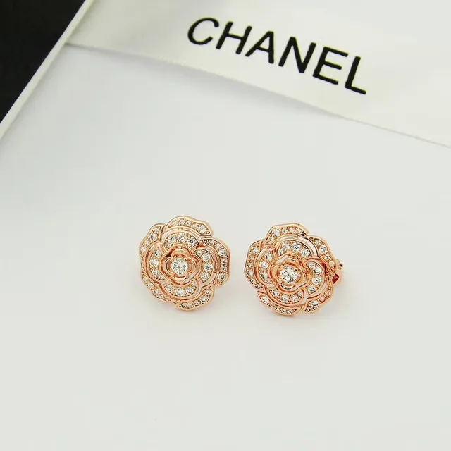 Chanel Camélia Flower Pavé Crystal Earrings 3