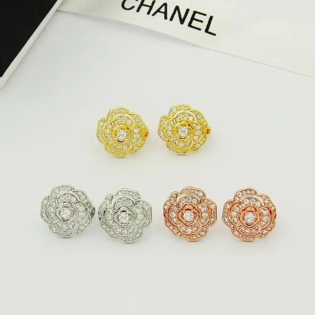 Chanel Camélia Flower Pavé Crystal Earrings 5