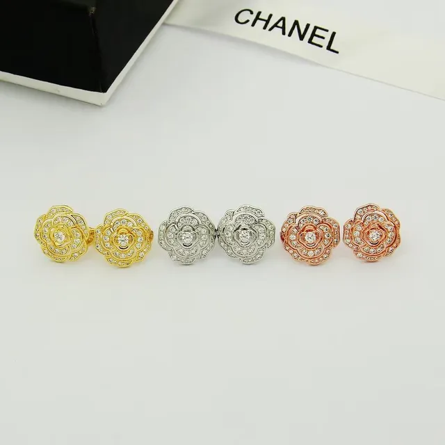 Chanel Camélia Flower Pavé Crystal Earrings 6