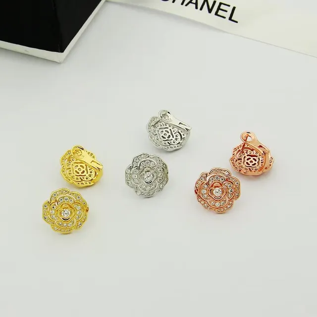 Chanel Camélia Flower Pavé Crystal Earrings 7
