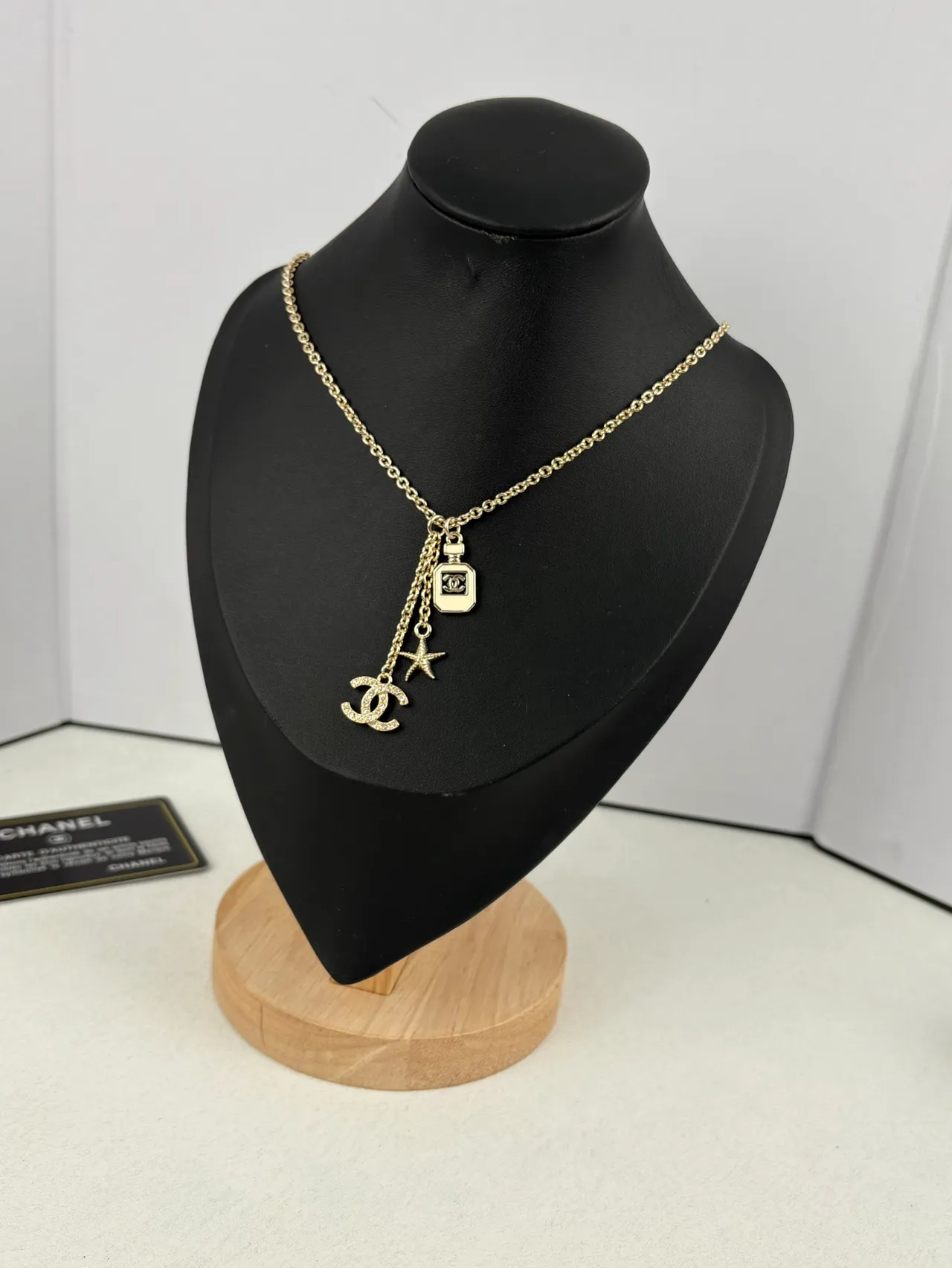 Chanel Camellia Multi-Pendant Necklace Gold White Chain Necklace 2