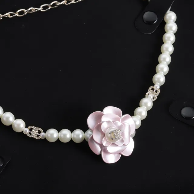 Chanel Camellia Pearl Belt White and Pink Floral Fashion Belt Bag 2