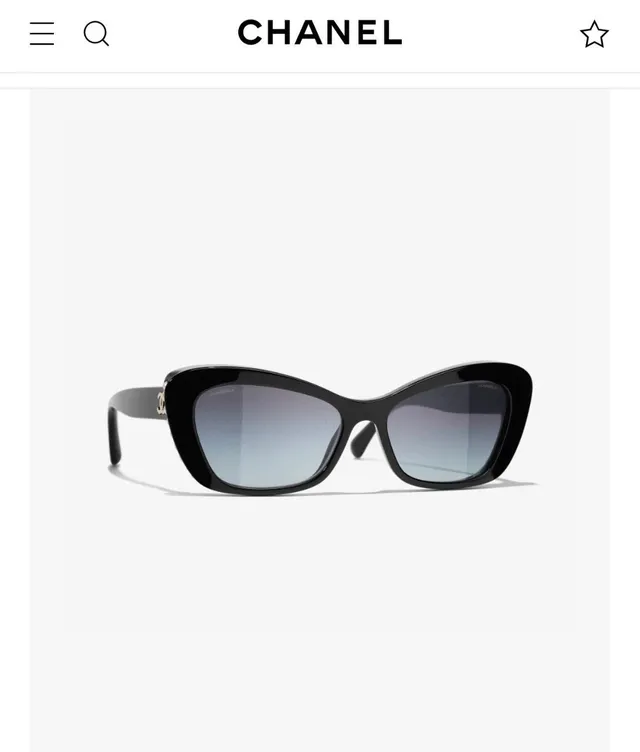 Chanel Cat Eye Black Acetate Gradient Gray Sunglasses 5