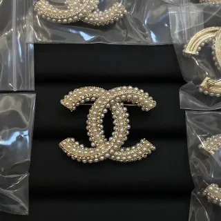 Chanel CC Brooch Pearl and Crystal Gold-Tone Brooches