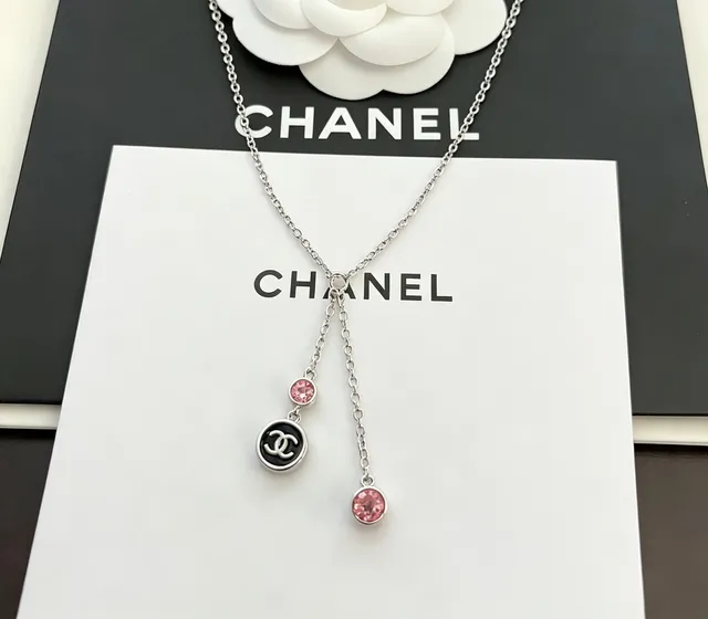 Chanel CC Drop Silver Green Chain Y-Lariat Necklace 6
