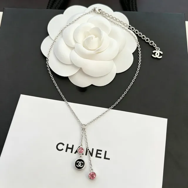 Chanel CC Drop Silver Green Chain Y-Lariat Necklace 8
