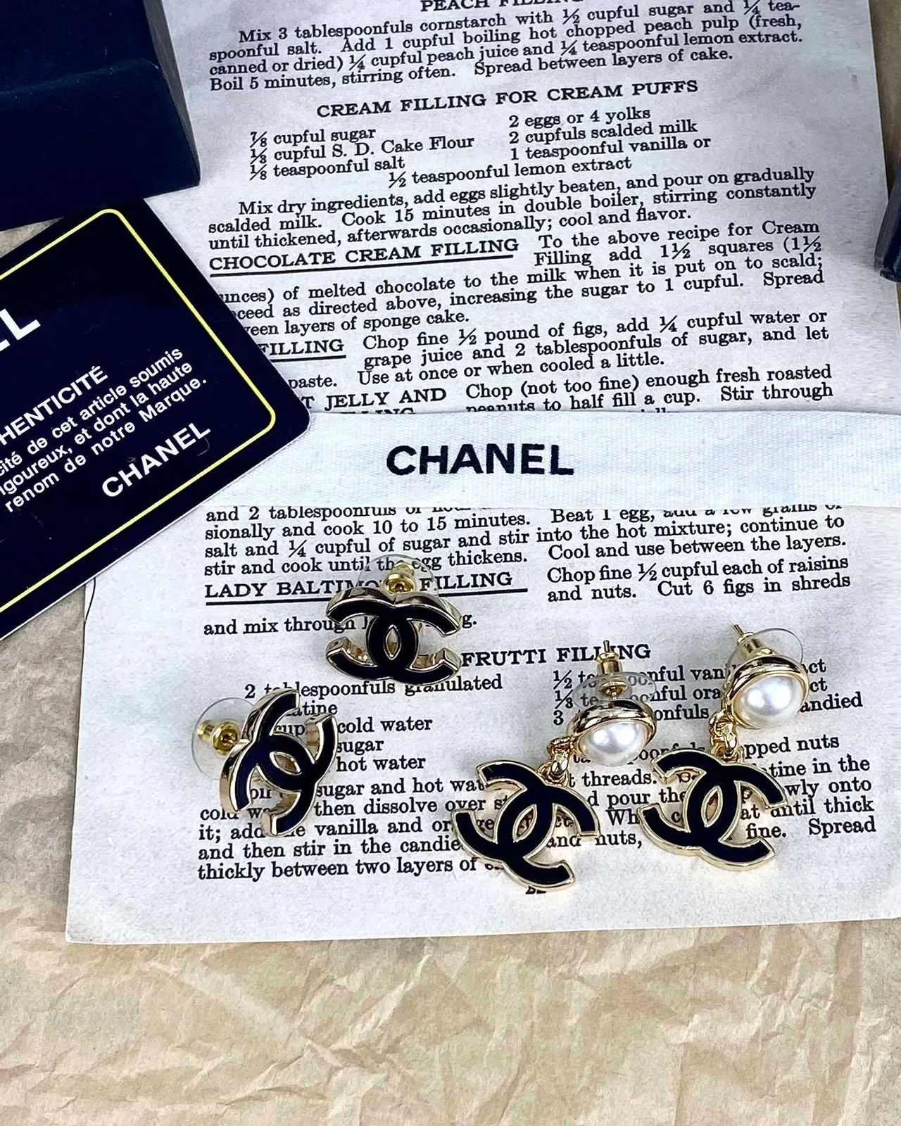 Chanel CC Pearl Enamel Drop Earrings 2