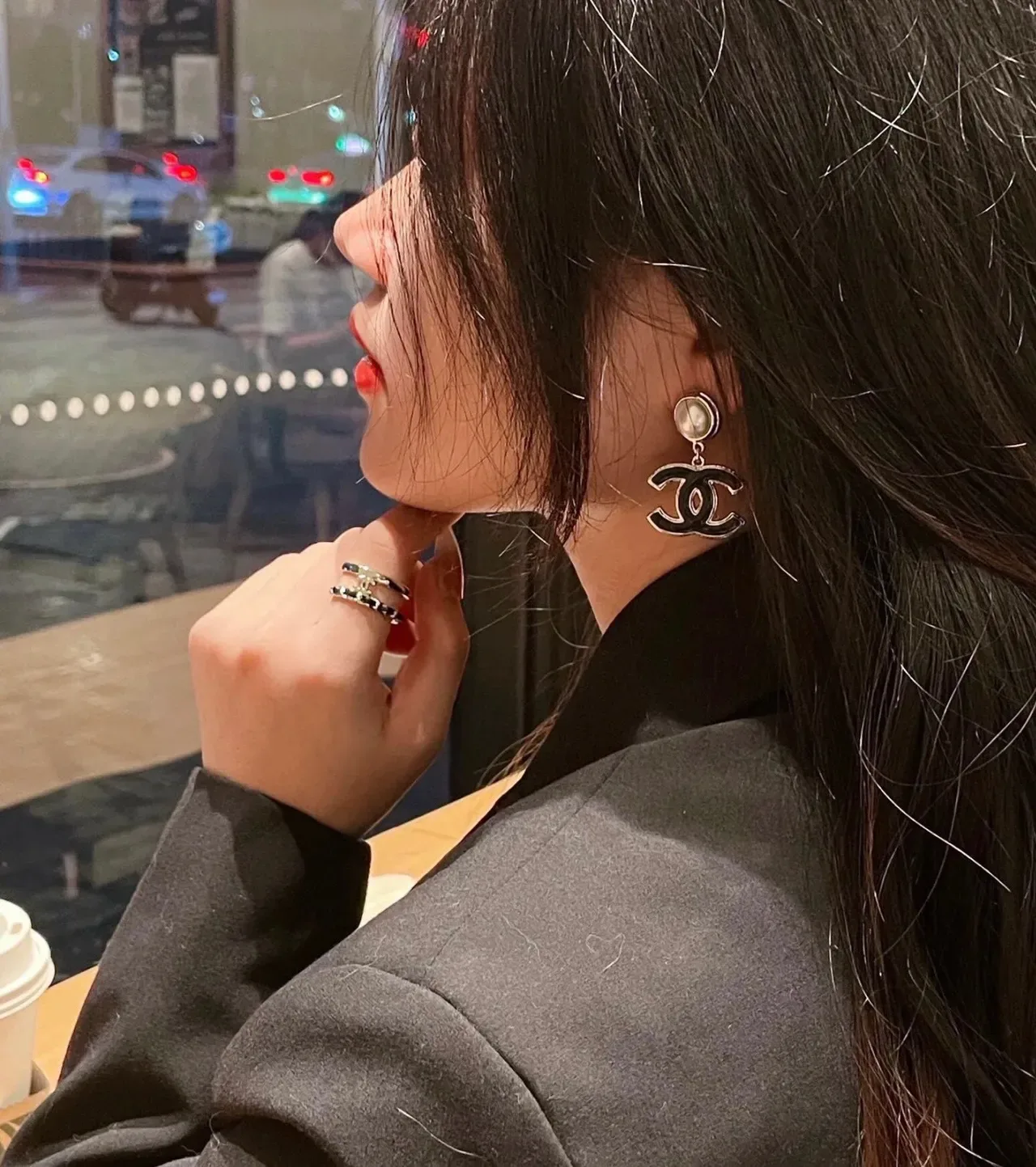 Chanel CC Pearl Enamel Drop Earrings 5