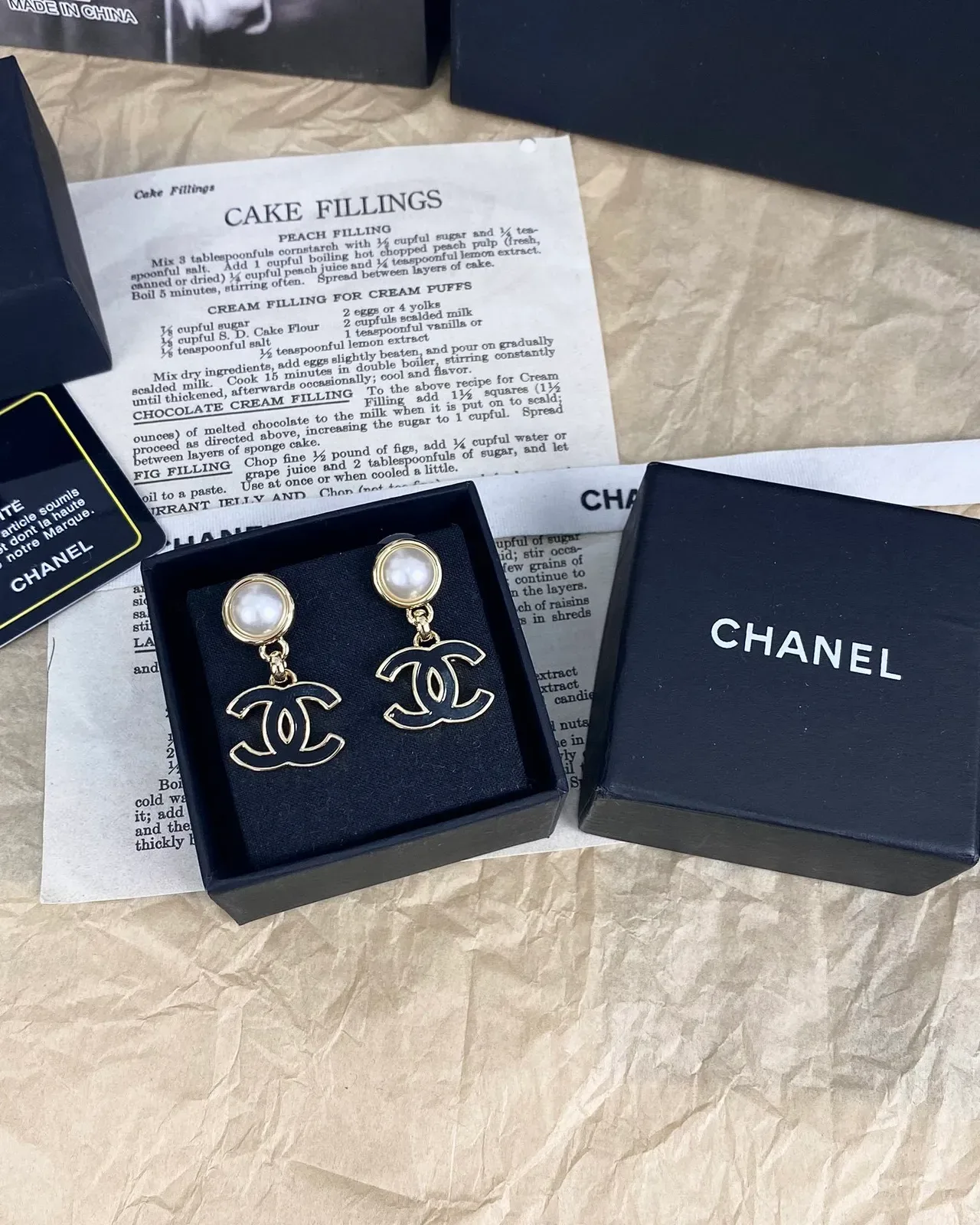 Chanel CC Pearl Enamel Drop Earrings 9