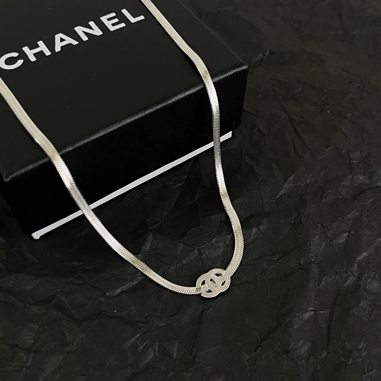 Chanel CC Pendant Snake Chain Necklace 6