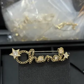 Chanel CHANEL চেইন চিঠি ক্রিস্টাল তারা ব্রোচ