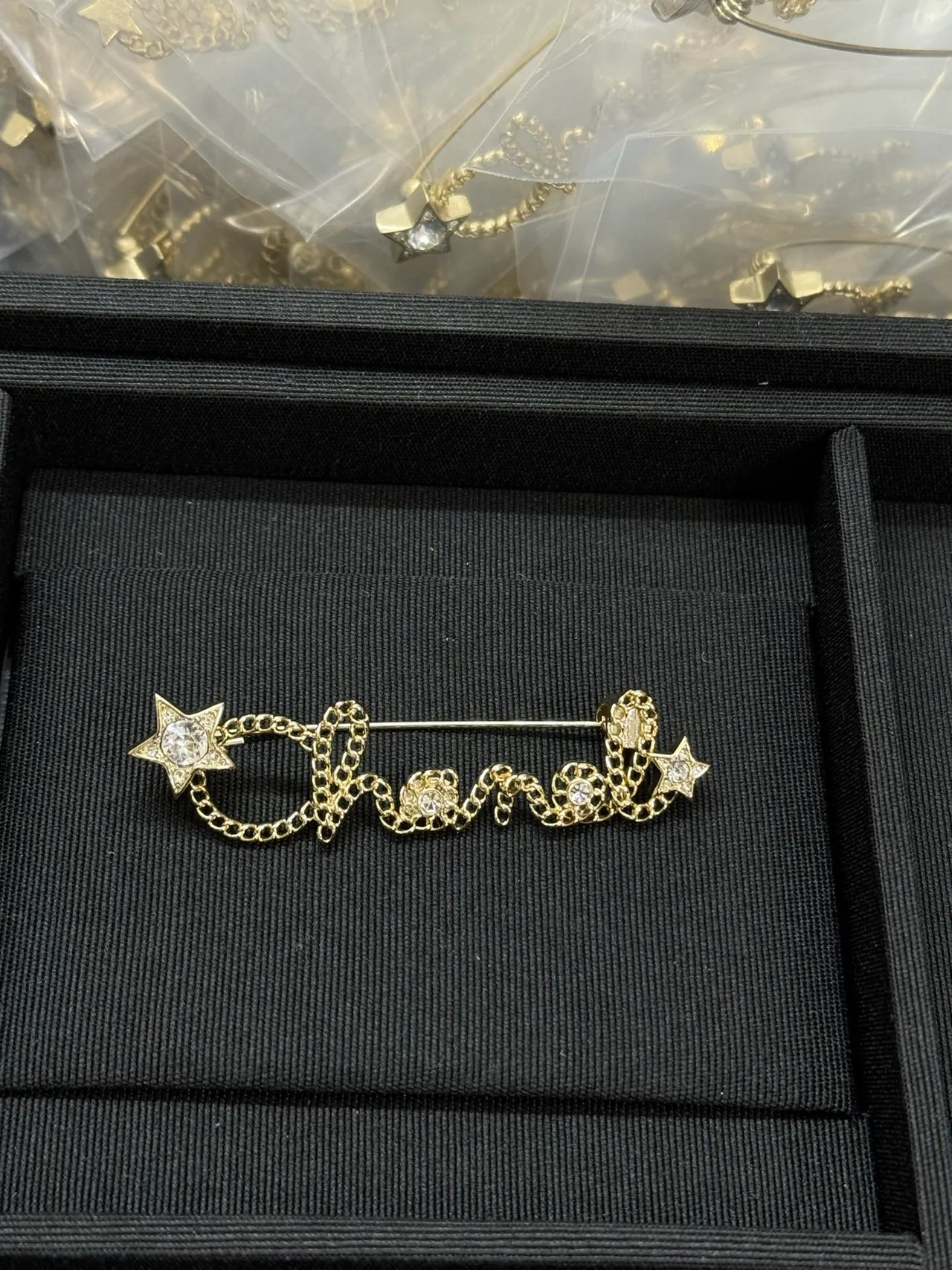 Chanel CHANEL Corrente Carta Cristal Estrela Broche 5