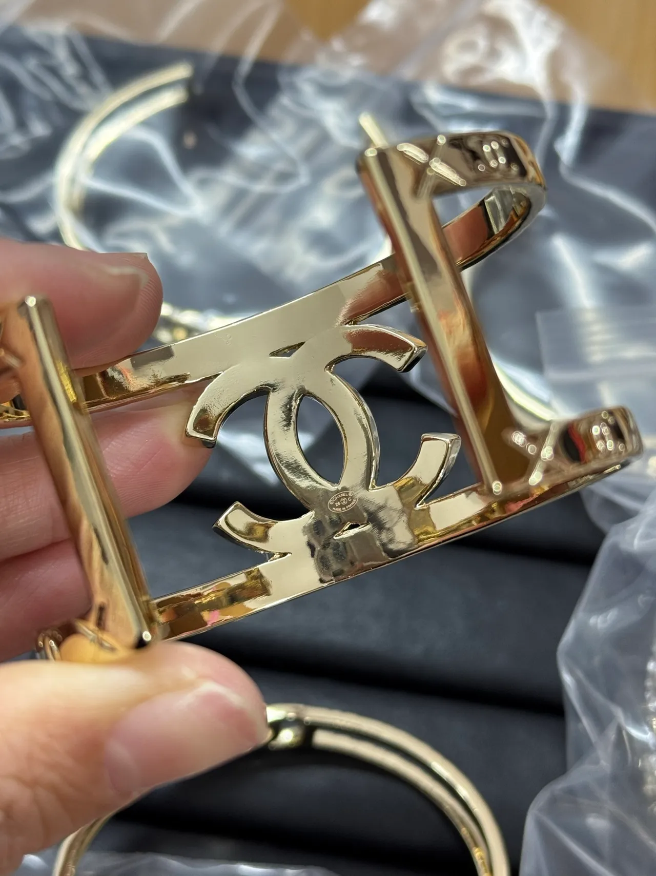 Chanel Gold Silver Crystal-Pavé Bracelet 2