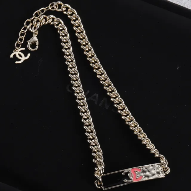Chanel ID Bracelet Silver Chain Black Enamel Red CC Plaque Bracelet 4