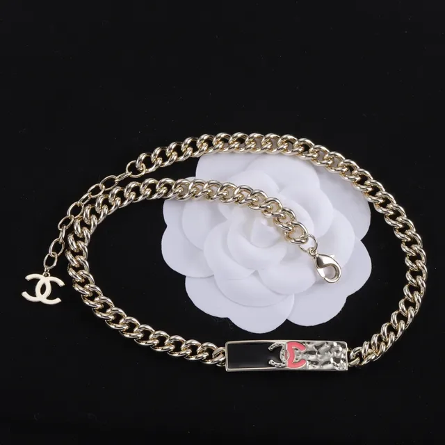 Chanel ID Bracelet Silver Chain Black Enamel Red CC Plaque Bracelet 5