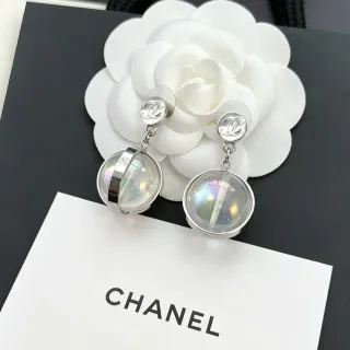 Chanel इरिडेसेंट गोलाकार CC Logo लटकती झांझरियाँ