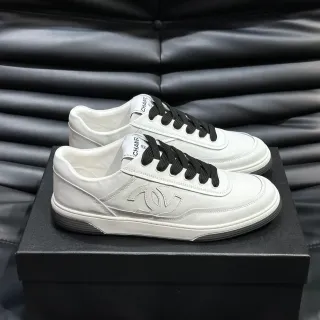 Chanel Lifestyle Sneaker White Black Low-Top Leather Upper Lifestyle Sneakers