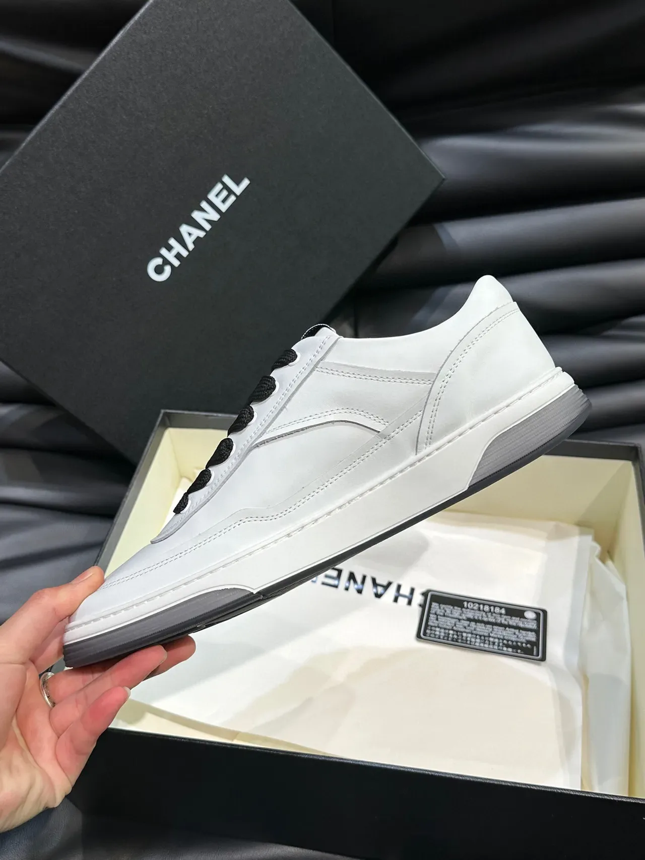 Chanel Lifestyle Sneaker White Black Low-Top Leather Upper Lifestyle Sneakers 7