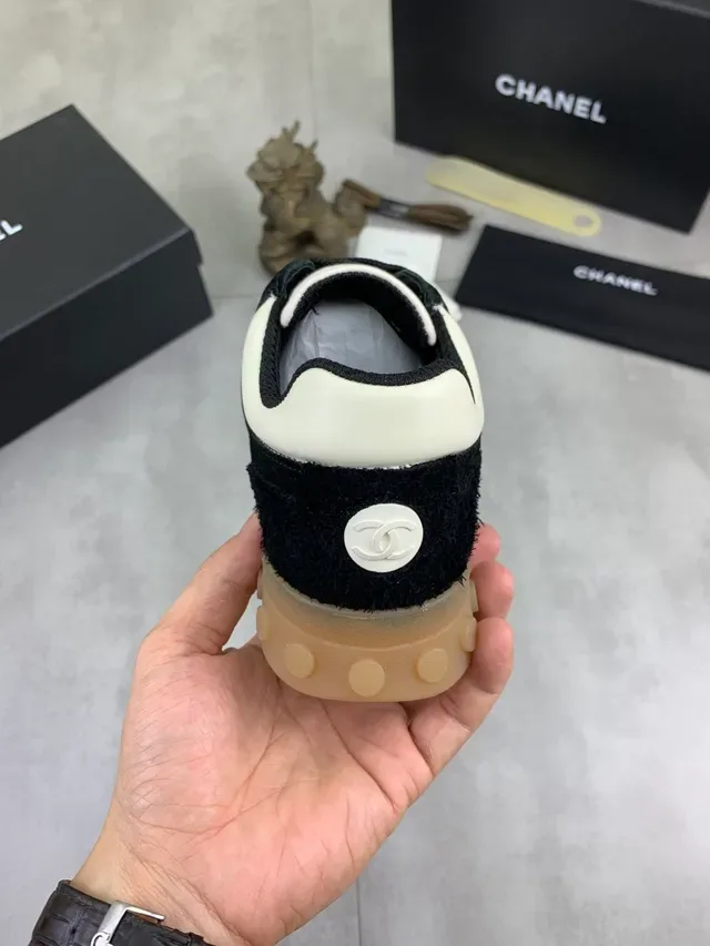 Chanel Runner Black and White Suede Lifestyle Sneakers 3