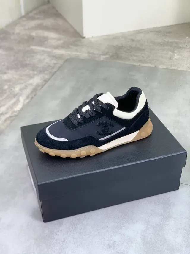 Chanel Runner Black and White Suede Lifestyle Sneakers 4