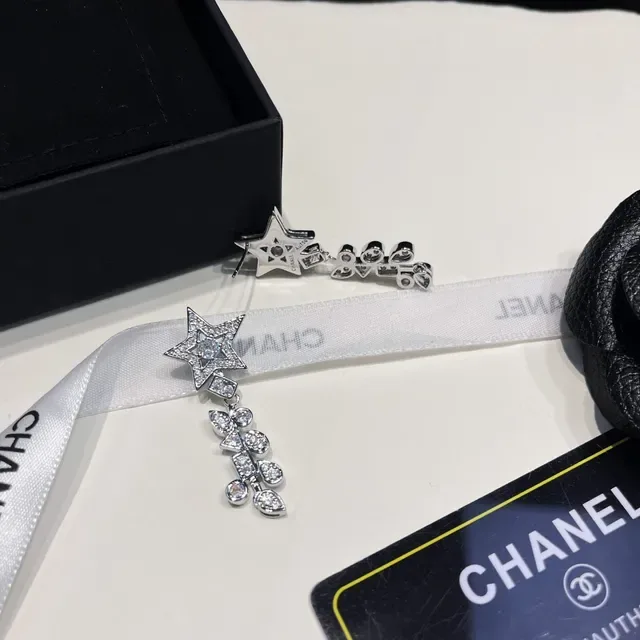 Chanel Star Pavé Dangling Crystal Earrings 8